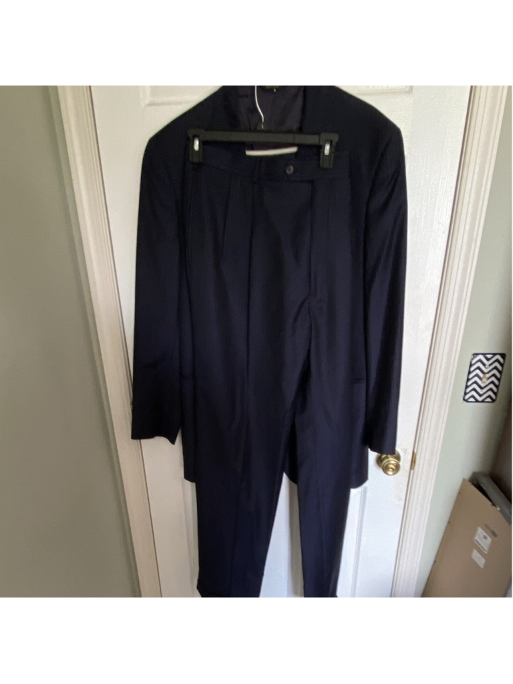 Jos. A. Bank Men’s Blue Pinstripe 100% Wool 2-Piece Suit Single-Breasted 44R - Picture 11 of 13